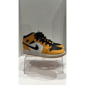 Nike Air Jordan 1 Mid Taxi Yellow White Black Youth Size 7